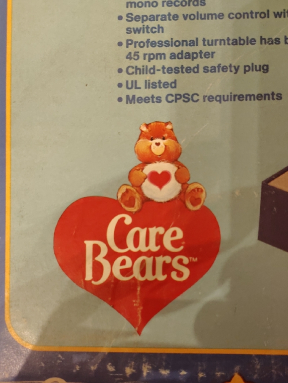 Vintage 1983 Care Bears Playtime Record Player with Original Box & 2 Vinyls - Picture 2 of 5